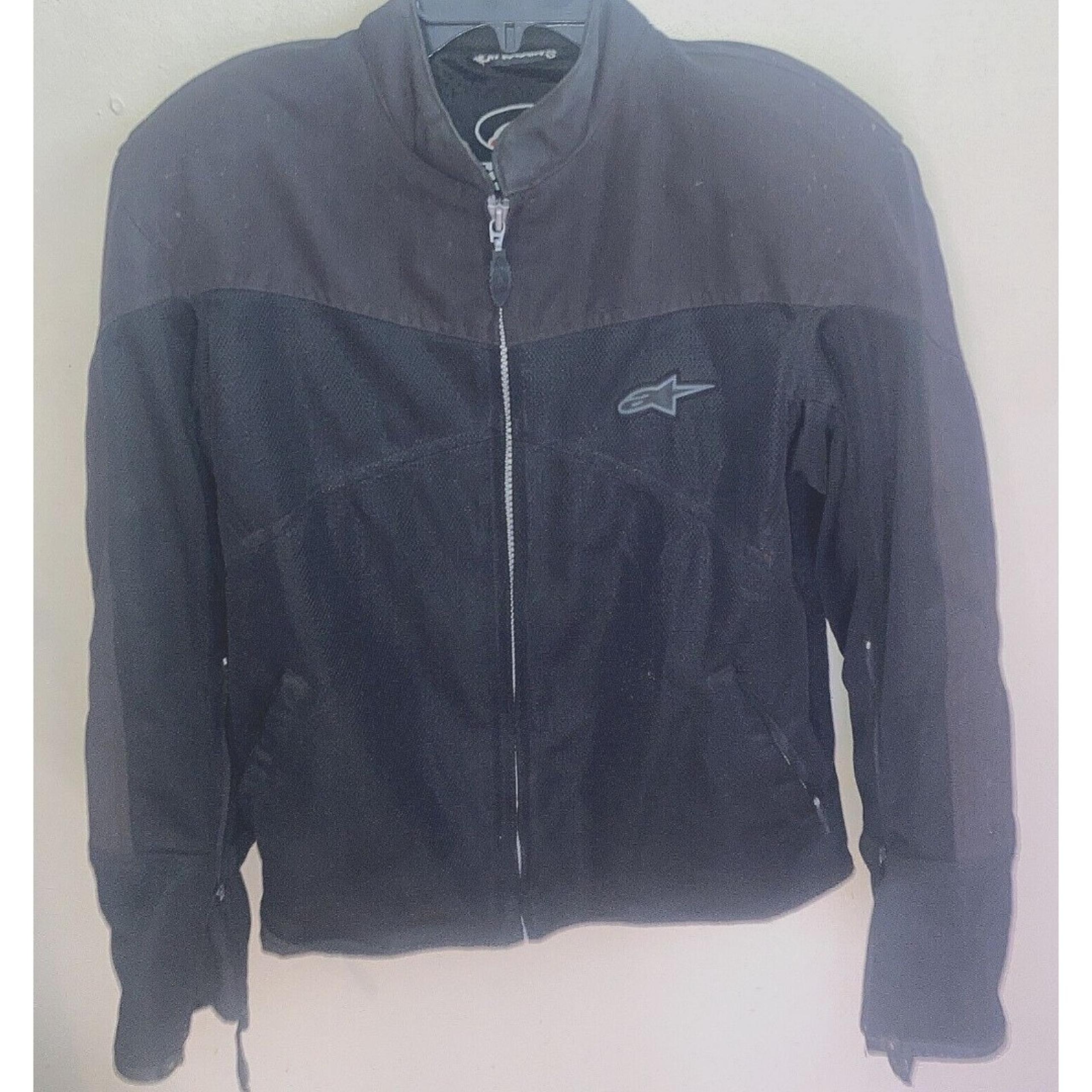 Alpinestars Motorcycle Jacket Black W/Protectors for Shoulders & Elbows Large
