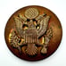 WWII Era Vtg US Army Brass Eagle Button Hat Cap Badge Antique Military Insignia