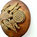 WWII Era Vtg US Army Brass Eagle Button Hat Cap Badge Antique Military Insignia