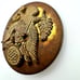WWII Era Vtg US Army Brass Eagle Button Hat Cap Badge Antique Military Insignia