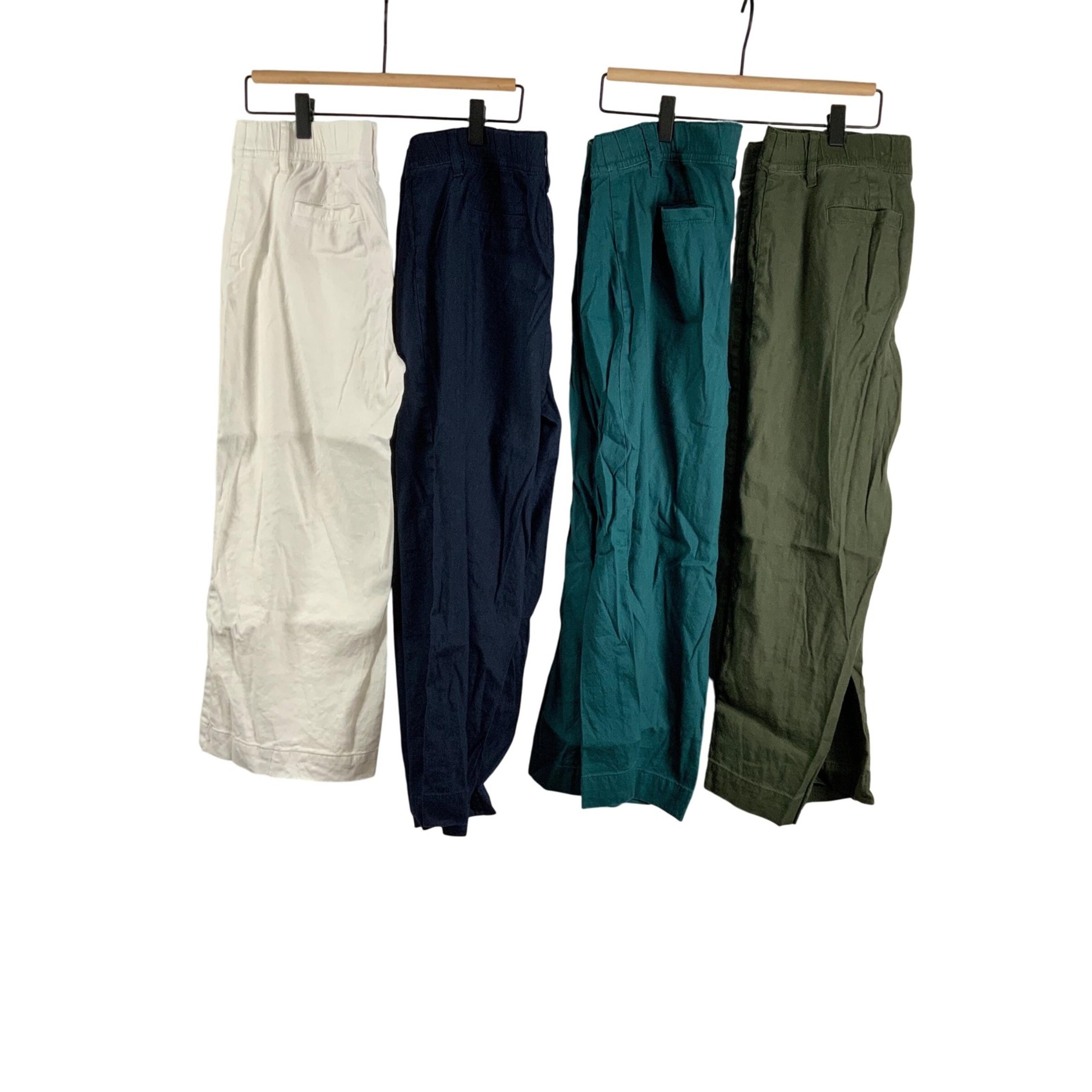 J. Jill Womens Bundle Lot of 4 Linen Blend Crop Pants SP Elastic Waist Natural
