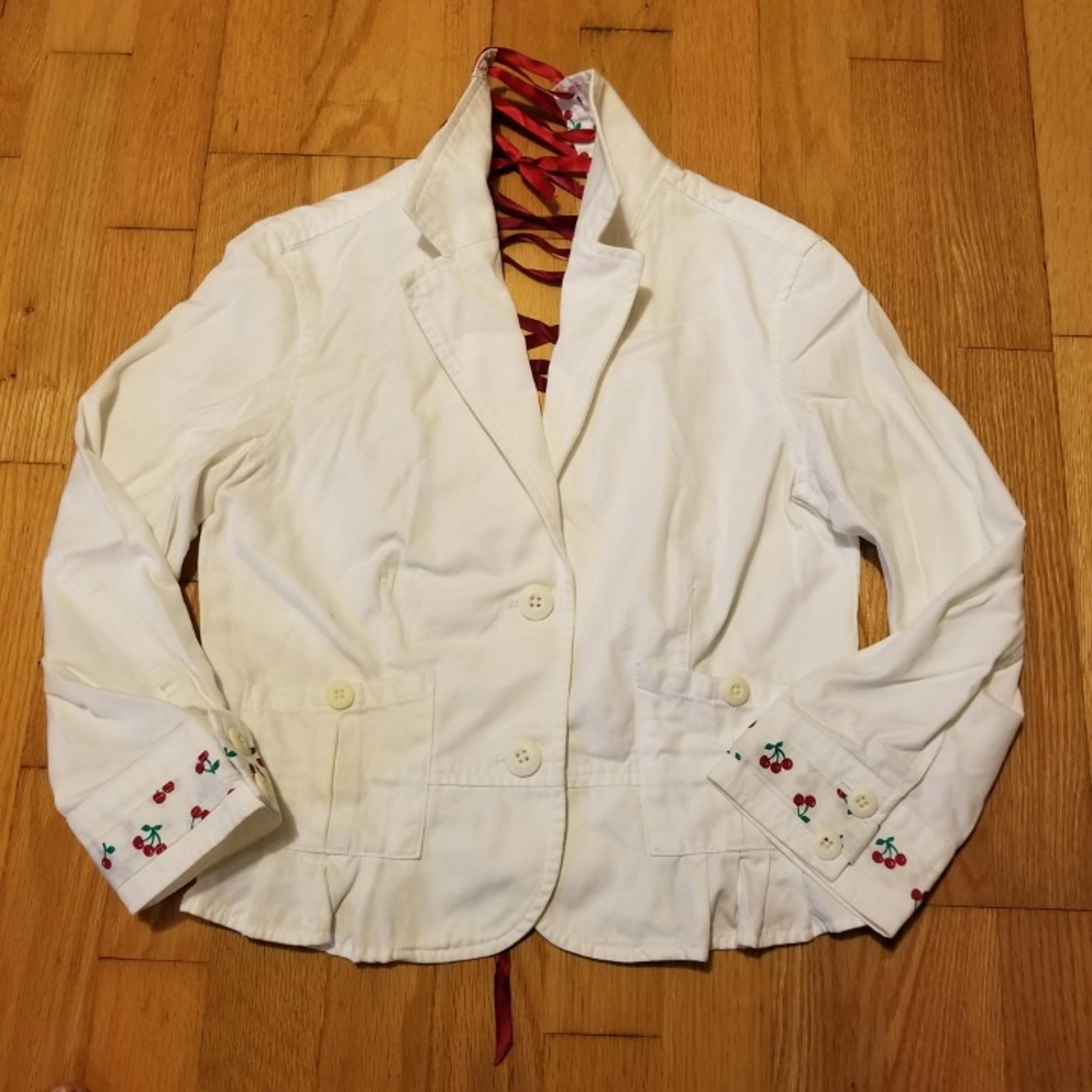 Cherry Corset Laced Cropped Blazer