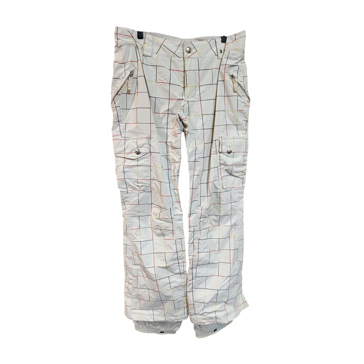 Burton Womens White Multicolor Grid Snowboard Pants M