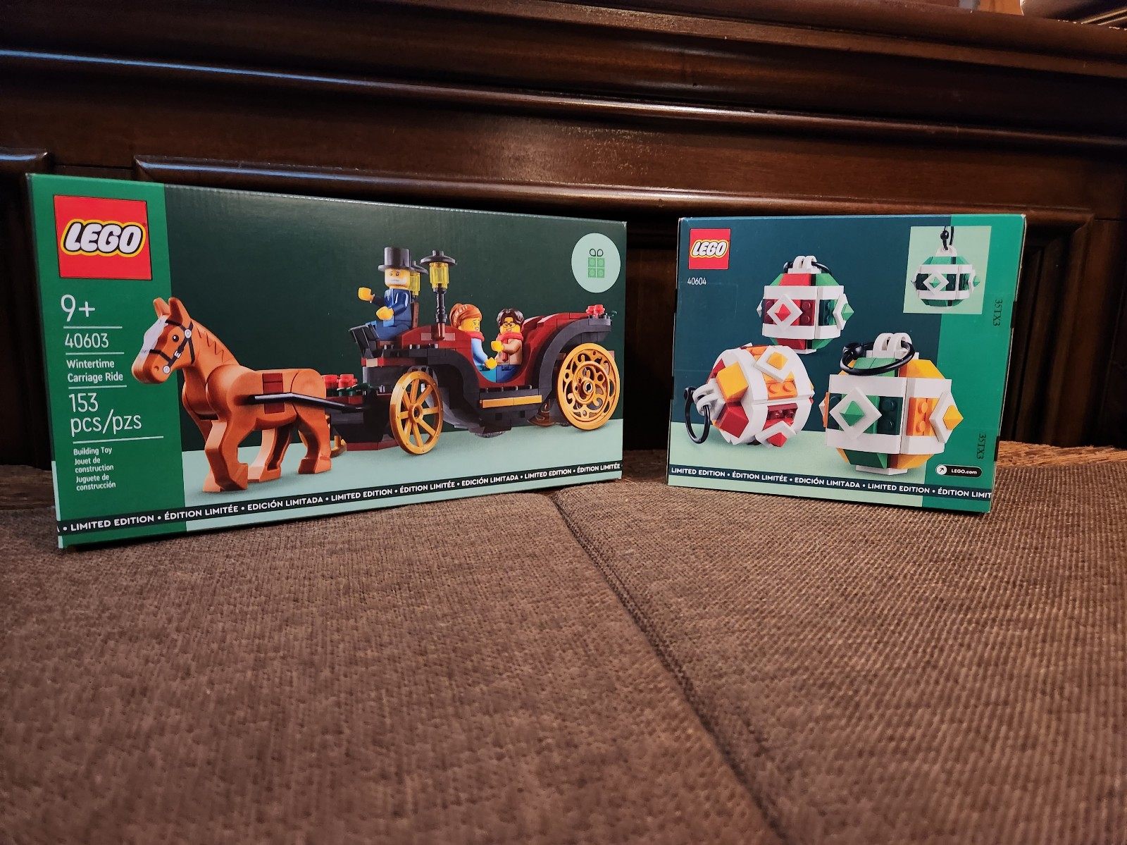 Two Lego sets: Lego 40603 wintertime carriage ride & 40604 Christmas Ornaments G