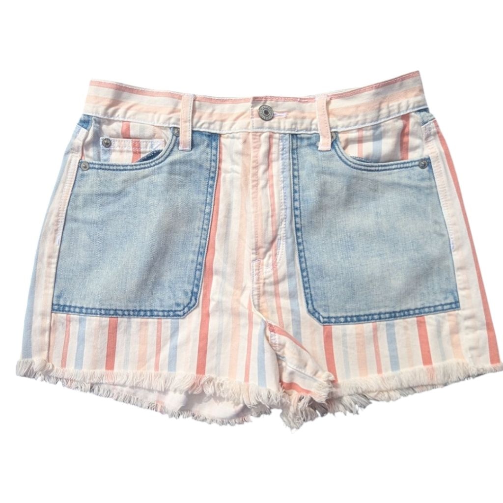 American Eagle Red, White & Blue Striped Shorts Size 4 Patriotic 4th of July USA