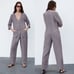 Zara Lillian Gray Linen Button Front Jumpsuit