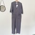 Zara Lillian Gray Linen Button Front Jumpsuit