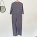 Zara Lillian Gray Linen Button Front Jumpsuit