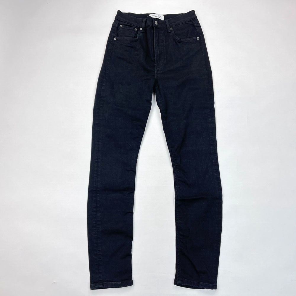Reformation Harper High Rise Skinny Jeans Women 27 Stretch Cotton Pockets Black