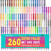 Gel Pens Set 260 Pack 130 Colored Gel Pens