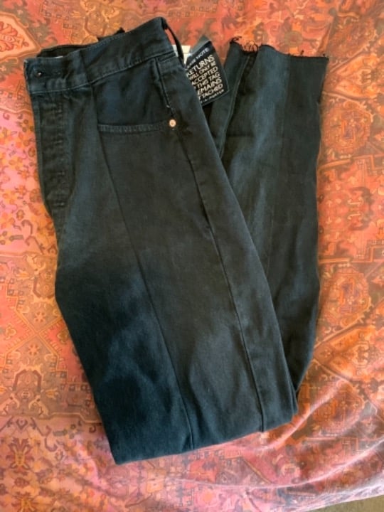 ELV denim two tone high rise jean