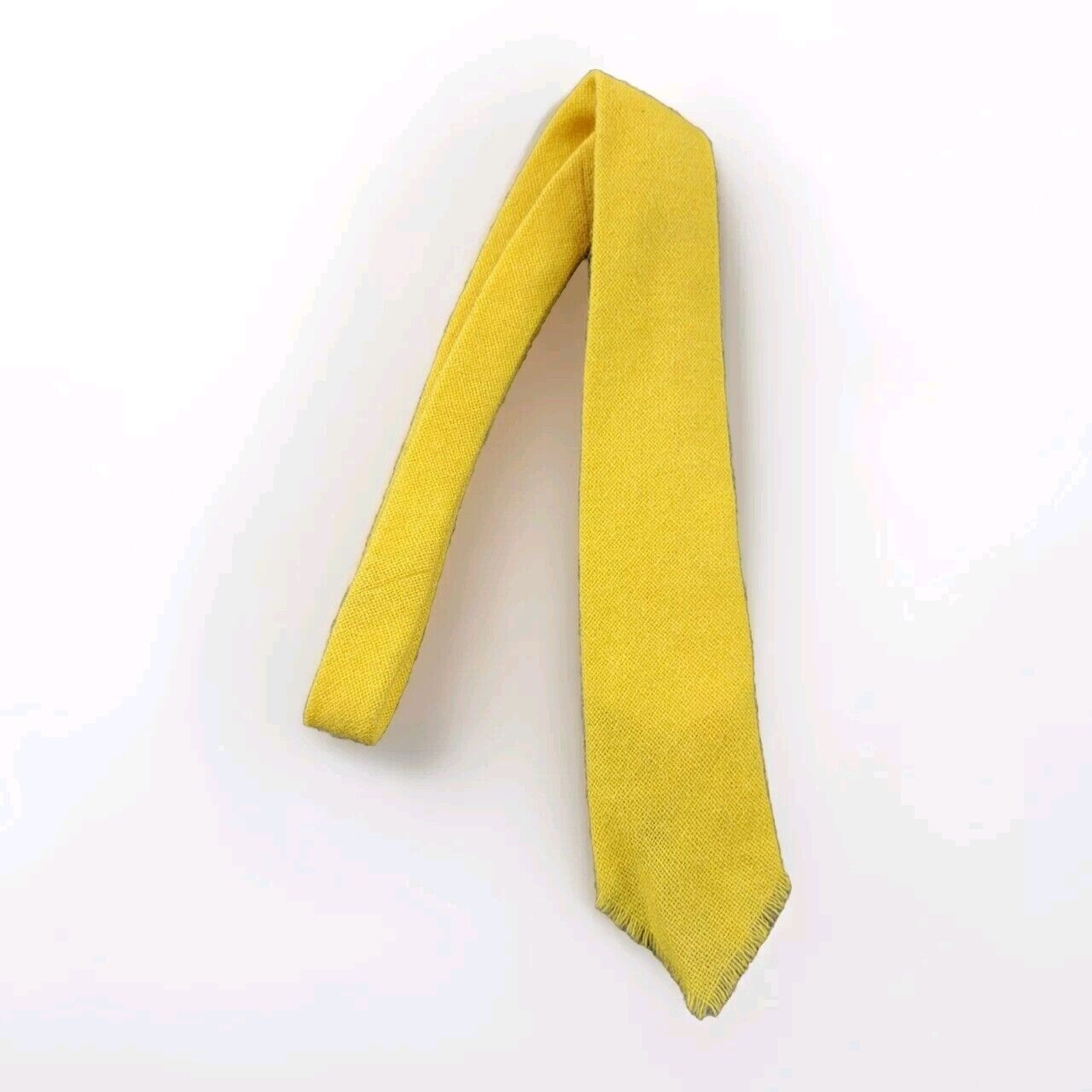 Polo Ralph Lauren Vintage 100% Wool 3 Slim Neck Tie Yellow Italy