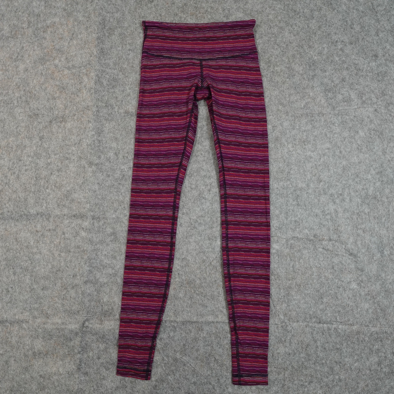 Lululemon Leggings Womens 4 Wunder Under Low Rise 32 Pink Striped Yoga Run Gym