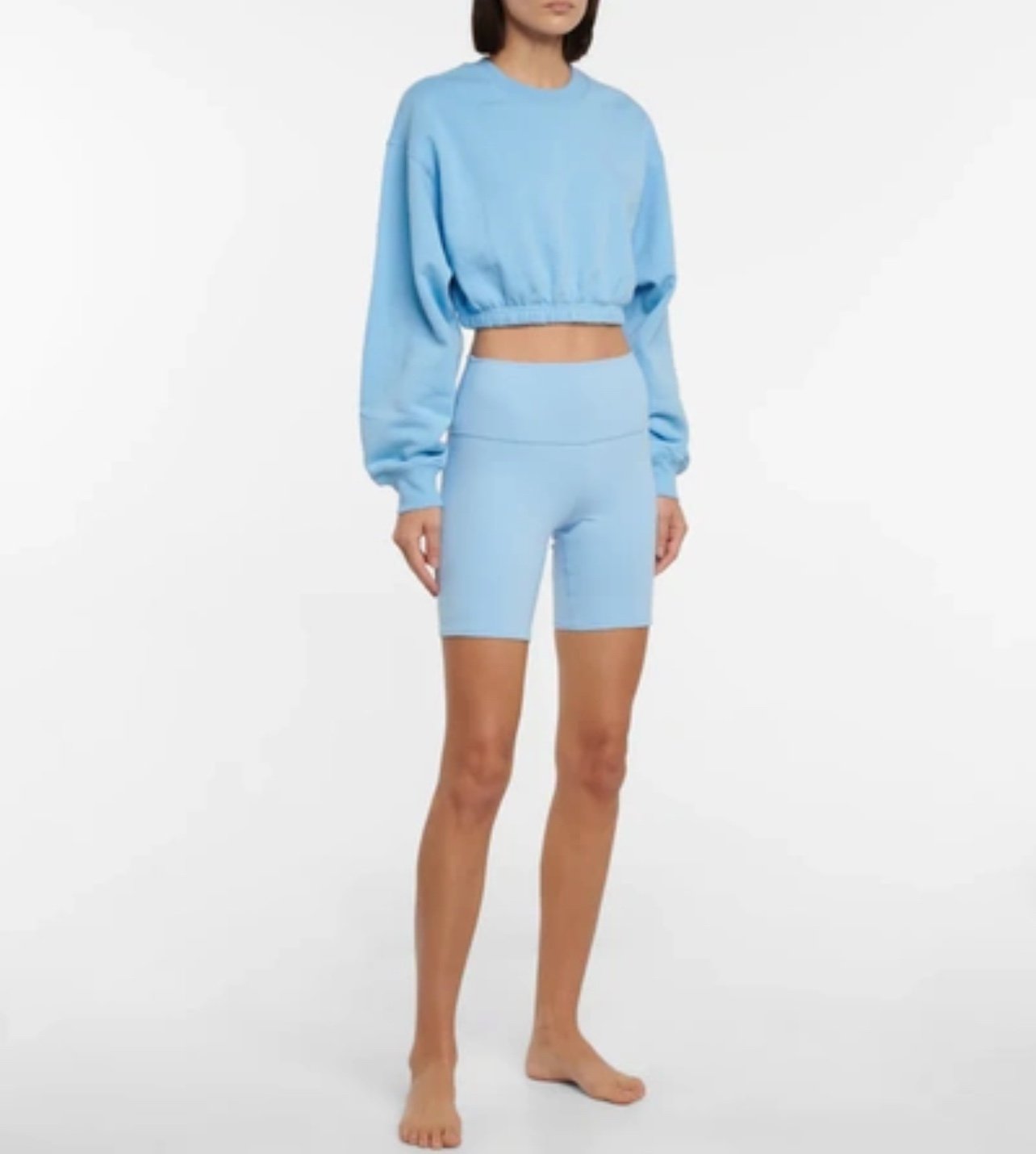 NWOT Alo Yoga Airbrush High-Waist Biker Short Blue Skies Size XXS