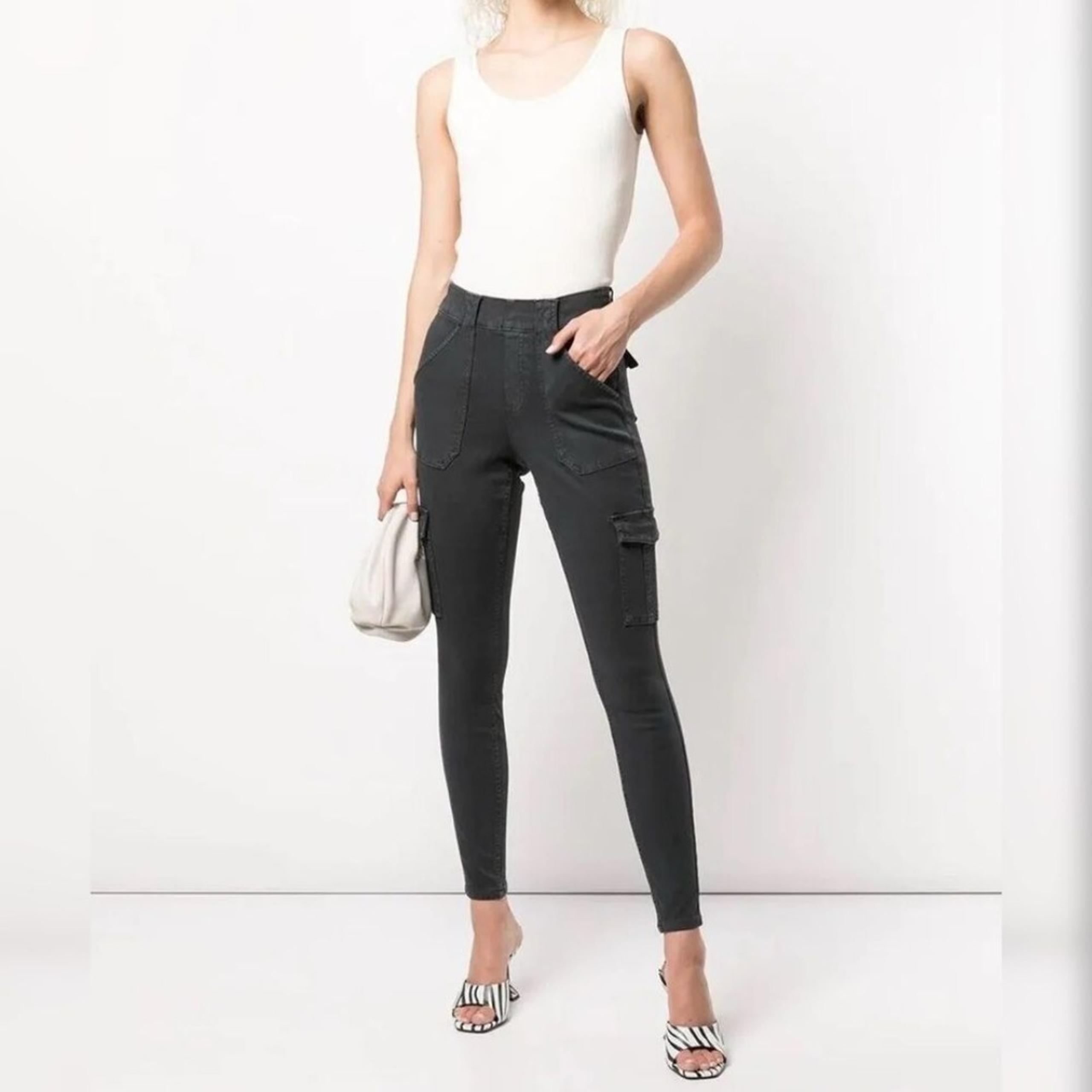 SPANX Women's Medium Stretch Twill Ankle Cargo Pants - 20311R - Washed Black