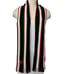 Moschino Striped Long Scarf with Heart Embroidery Fringe Black Green White Red
