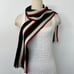 Moschino Striped Long Scarf with Heart Embroidery Fringe Black Green White Red