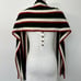 Moschino Striped Long Scarf with Heart Embroidery Fringe Black Green White Red
