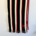 Moschino Striped Long Scarf with Heart Embroidery Fringe Black Green White Red