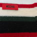 Moschino Striped Long Scarf with Heart Embroidery Fringe Black Green White Red