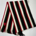 Moschino Striped Long Scarf with Heart Embroidery Fringe Black Green White Red
