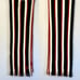 Moschino Striped Long Scarf with Heart Embroidery Fringe Black Green White Red