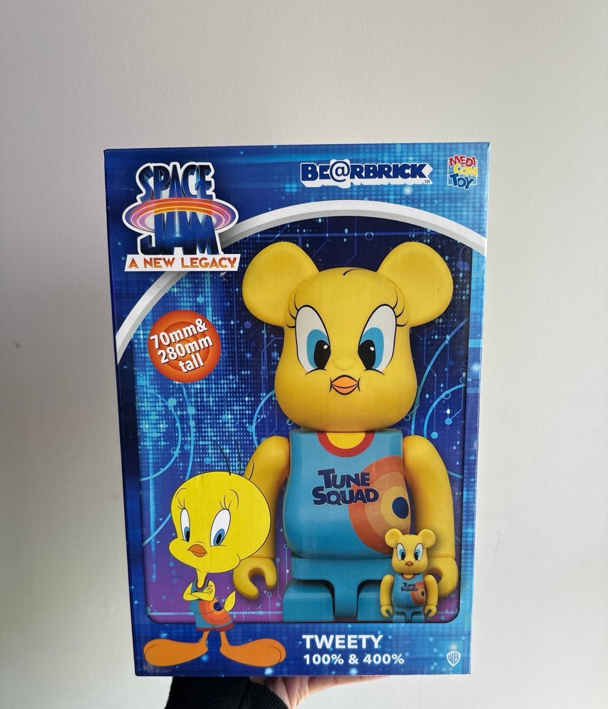 Space Jam Tweety Bird Bearbrick 400% & 100% Set