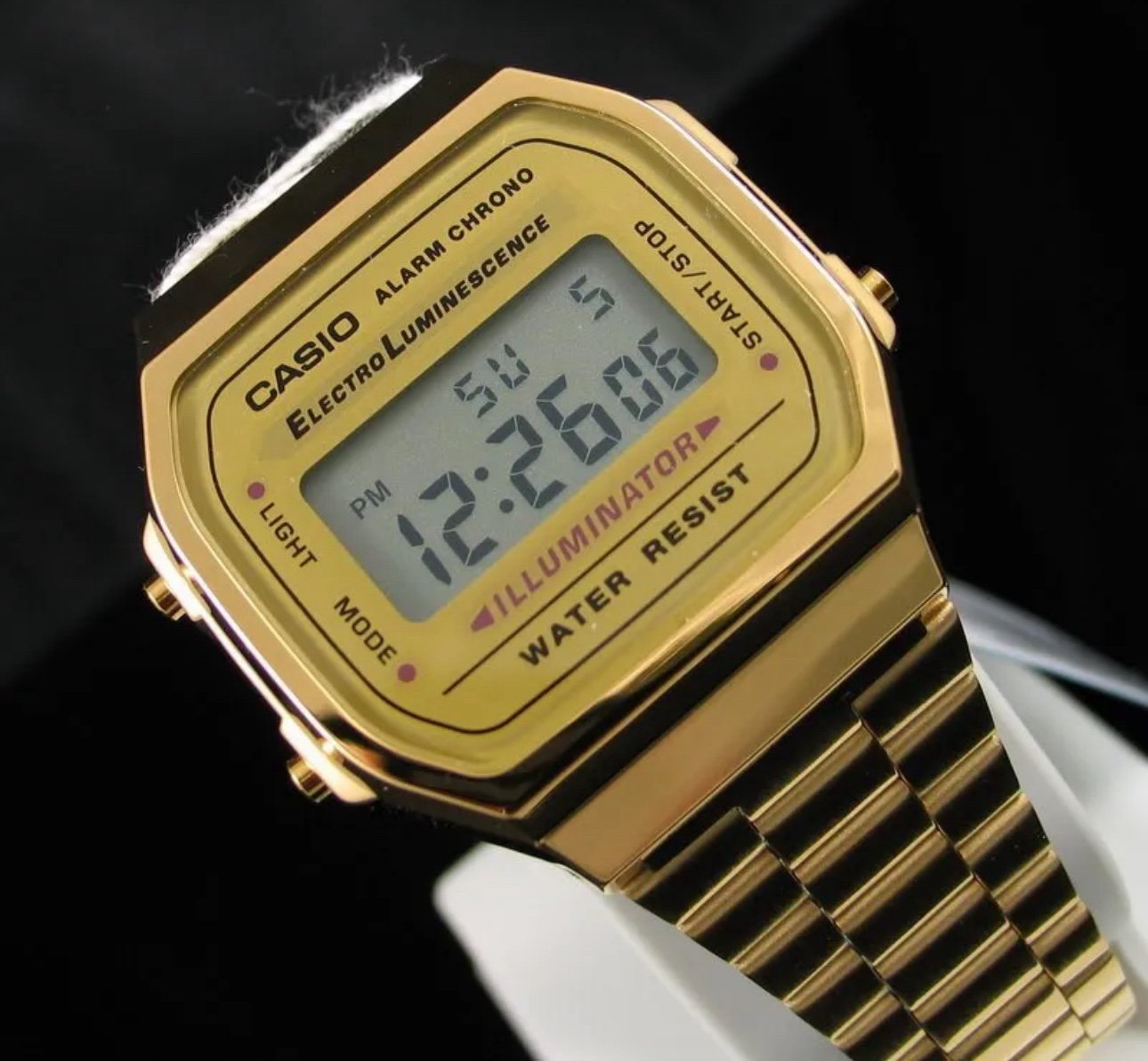 Watch New Casio Men's Watch Digital Dial Gold Stainless Steel Bracelet