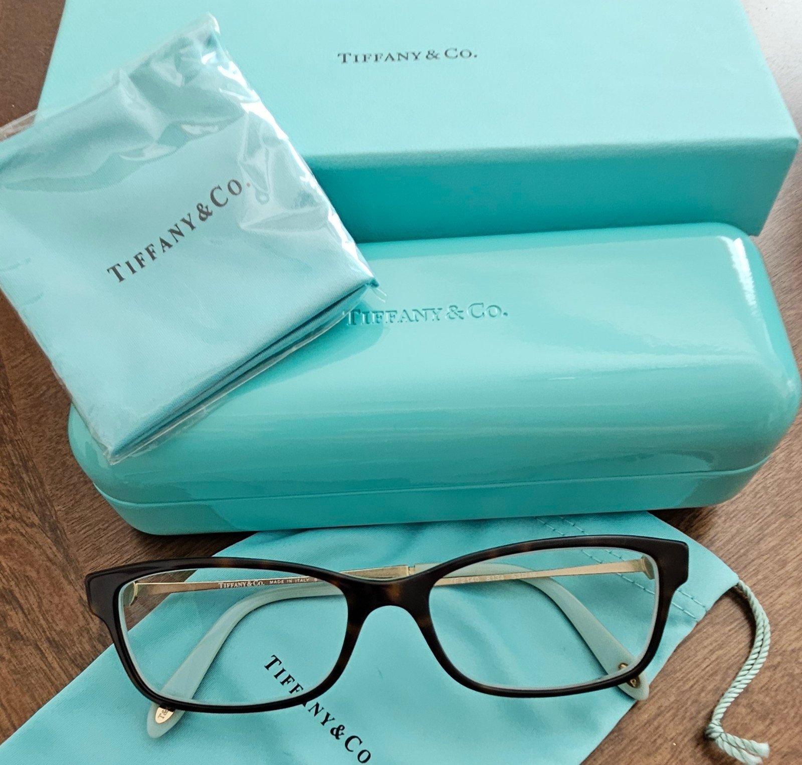 Tiffany & Co eyeglasses TF 2140 8134 plus hard & soft case, cleaning cloth & box