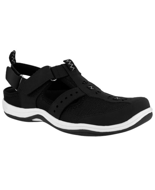 W240 Easy Street Black Sport Melina Slingback Shoes - 6.5 W