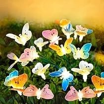 Solar Garden Lights, 2 Pack Butterfly Solar Lights Outdoor with Glowing Wings