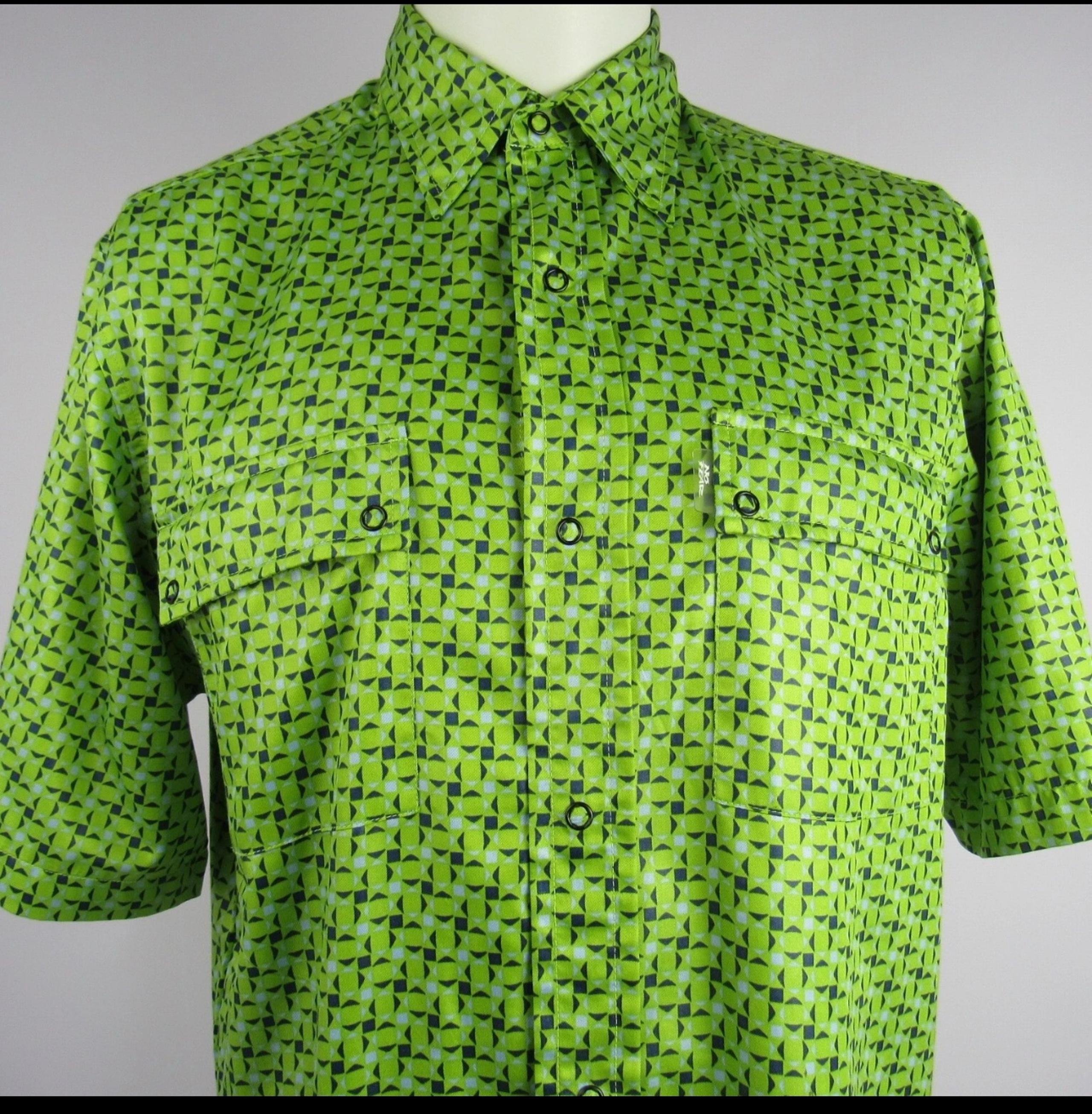 No fear green button up man shirt