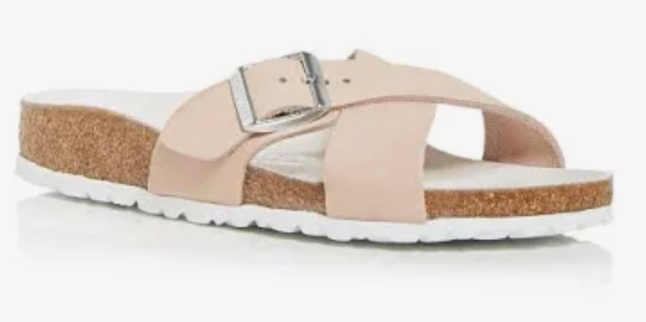 Birkenstock Siena Light Rose Nubuck Beige Sandal Leather Slide
