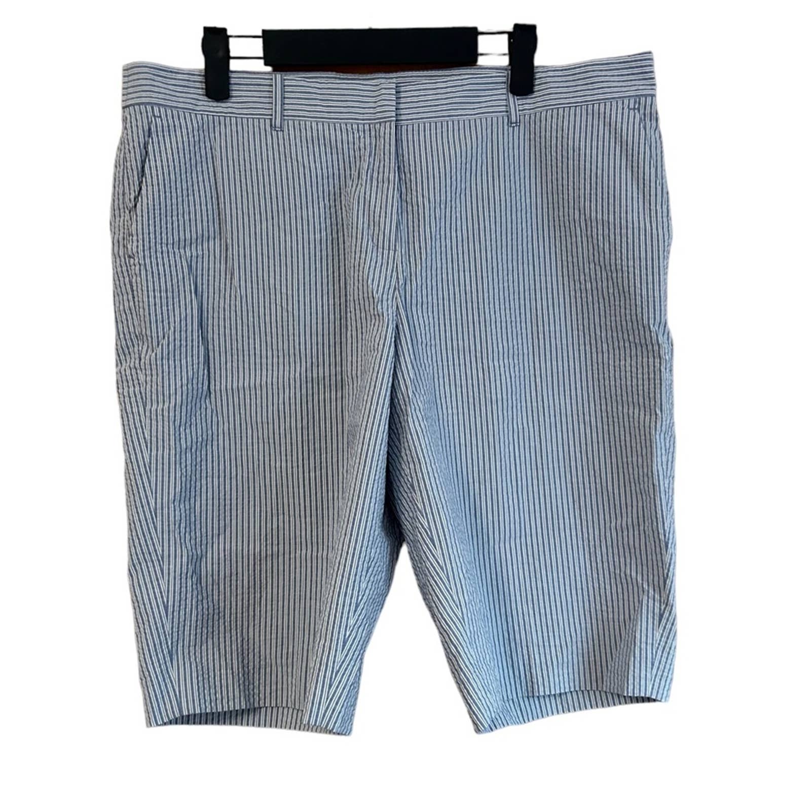 LAFAYETTE 148 WOMENS STRIPED BERMUDA SHORTS