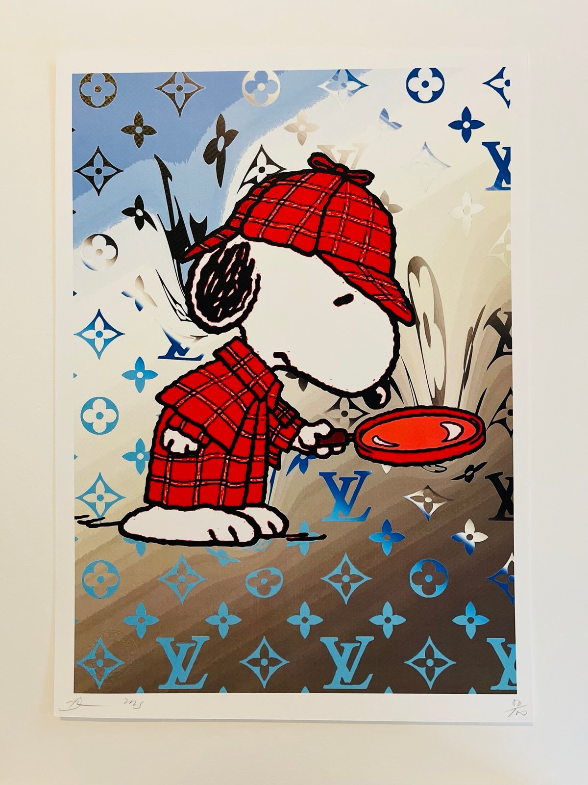 Sherlock Snoopy DEATH NYC Hand Signed Street Art Print Limited Edition w/ COA