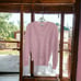 Vintage Julie Knitwear Pink Metallic Open Knit V-Neck Sweater Women Size XS or S