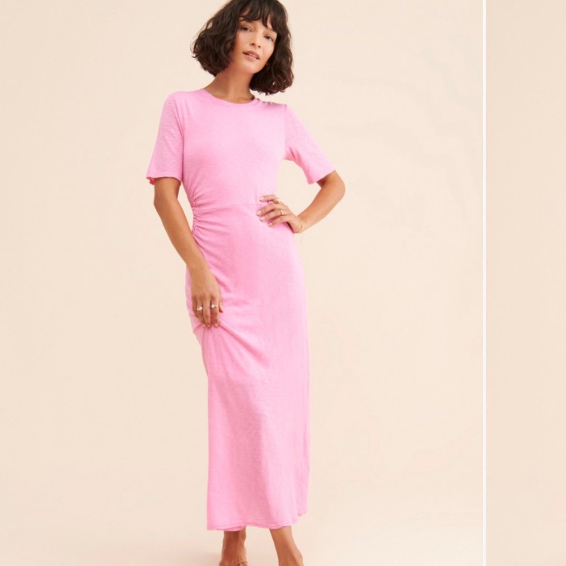 Anthropologie Stateside Cut Out T-Shirt dress in pink size small