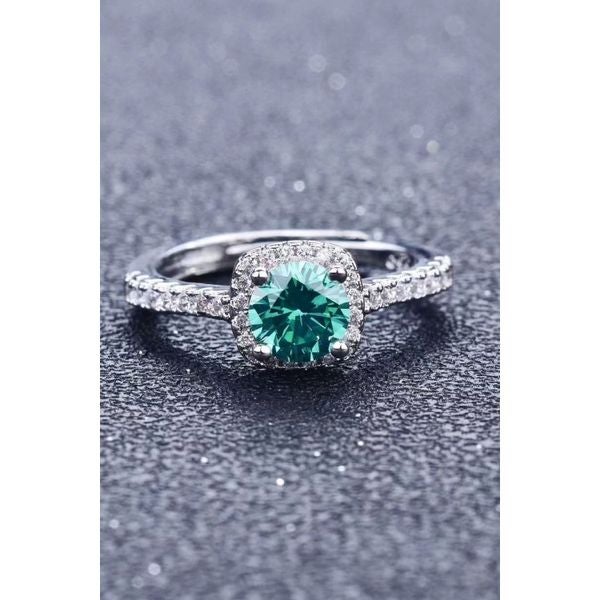 3 Carat Moissanite Platinum-Plated 925 Sterling Silver Cluster Ring 8.5