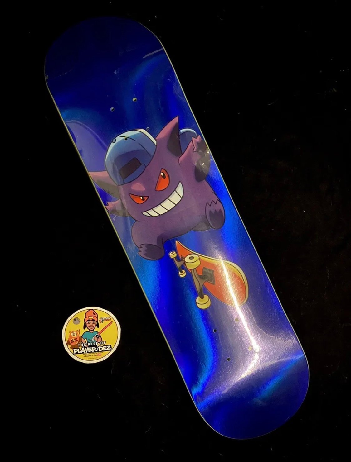 RARE Pokémon MONSTARS Gengar Blue Holofoil Skateboard Deck Angelboy 8.25