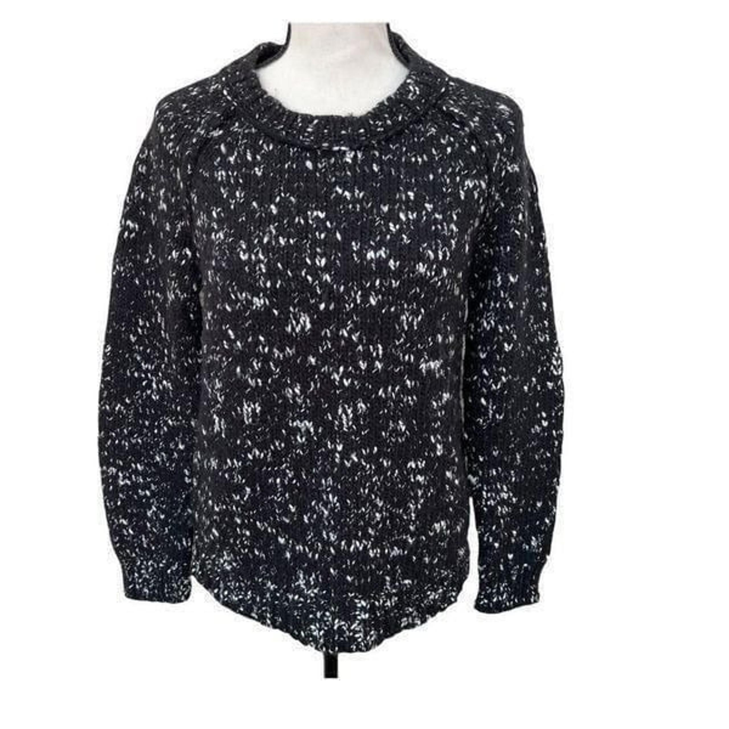 Wallace by J. Crew wool blend pullover black/white sweater size M.