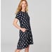 J. Jill Navy Elliptical Knit Paisley Print Flounced Hem Dress, L