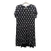 J. Jill Navy Elliptical Knit Paisley Print Flounced Hem Dress, L