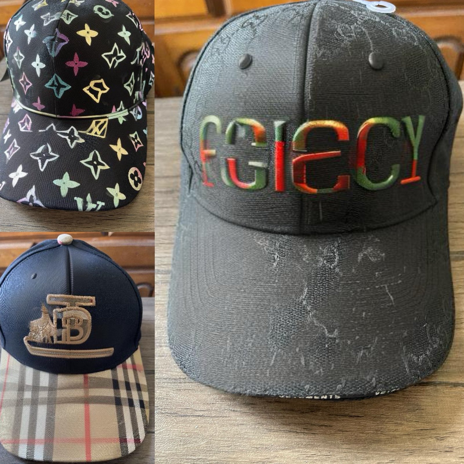 Bundle deal: 3 fashion caps 2 NWT 1 NWOT. Unisex caps. One size fits all