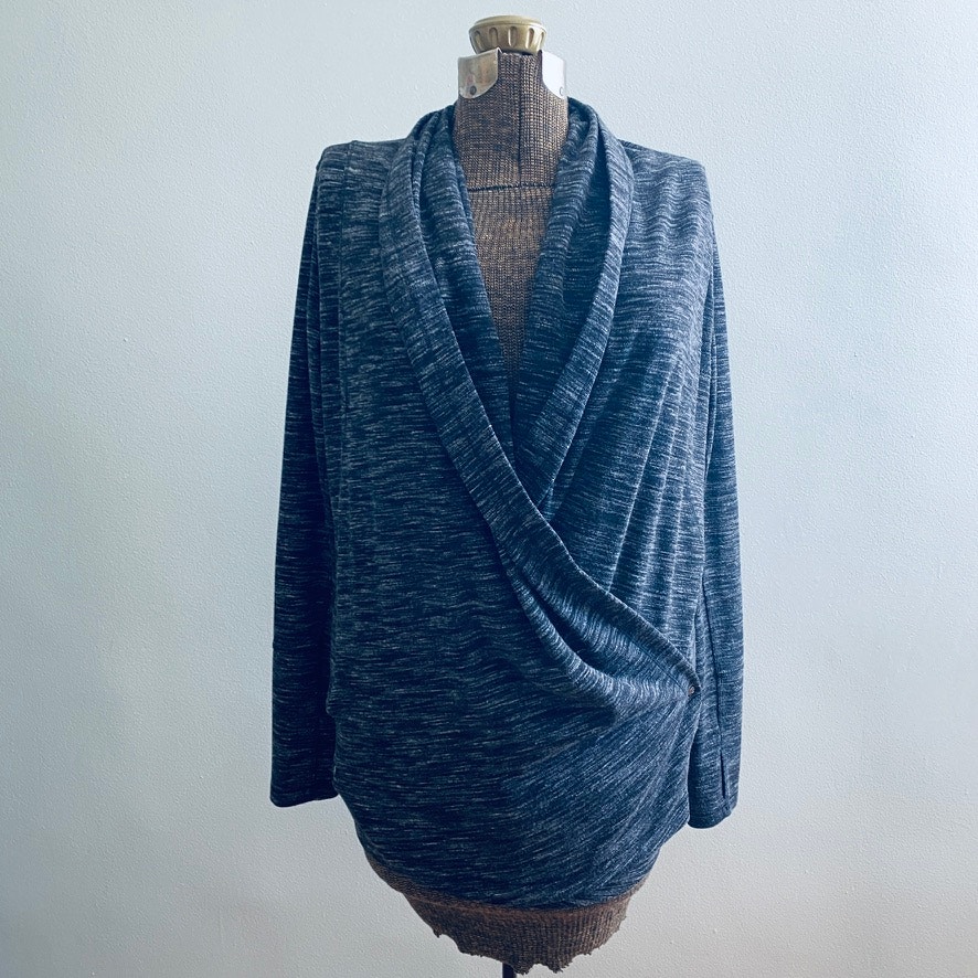 Zella heathered gray pullover sweater wrap