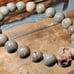 Natural Gray/Blue Alashan Bracelet with High-Quality Rhodonite Carved Heart