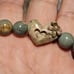 Natural Gray/Blue Alashan Bracelet with High-Quality Rhodonite Carved Heart