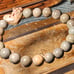 Natural Gray/Blue Alashan Bracelet with High-Quality Rhodonite Carved Heart