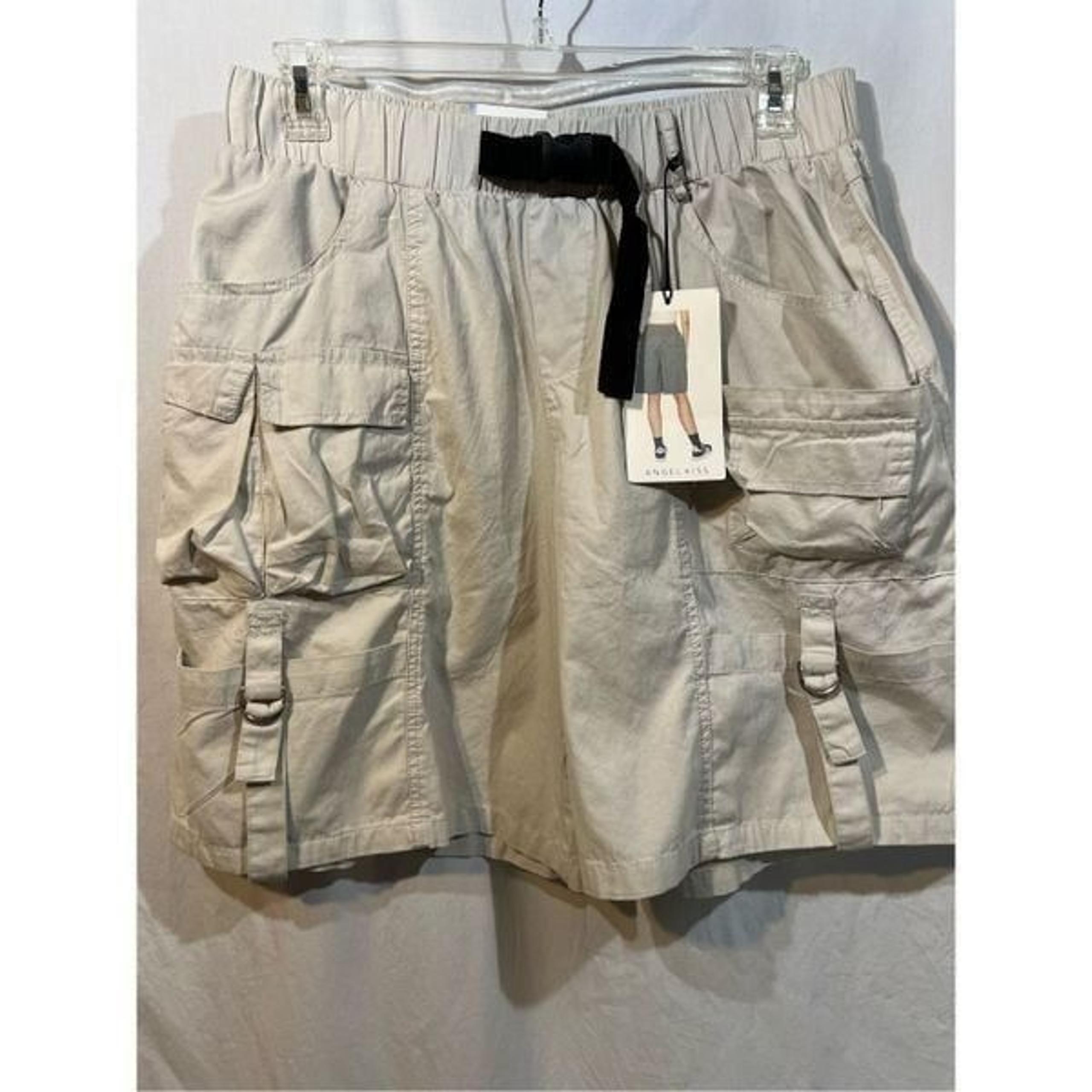 Angel Kiss Women’s Baggy Cargo Short Khaki in Color Size XL