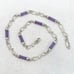 Sterling Silver 925 Handmade Lavender Barrel Jade Station Scroll Link Chain 16