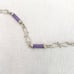 Sterling Silver 925 Handmade Lavender Barrel Jade Station Scroll Link Chain 16